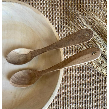 Dark tone wooden table spoon pair - Indigi Crafts